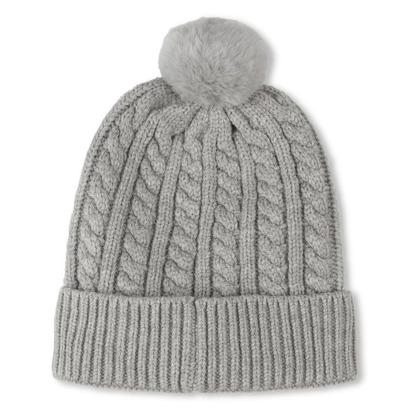 BERRETTO GRIGIO CON POMPON CON LOGO NERO HUGO BOSS - Angel Luxury
