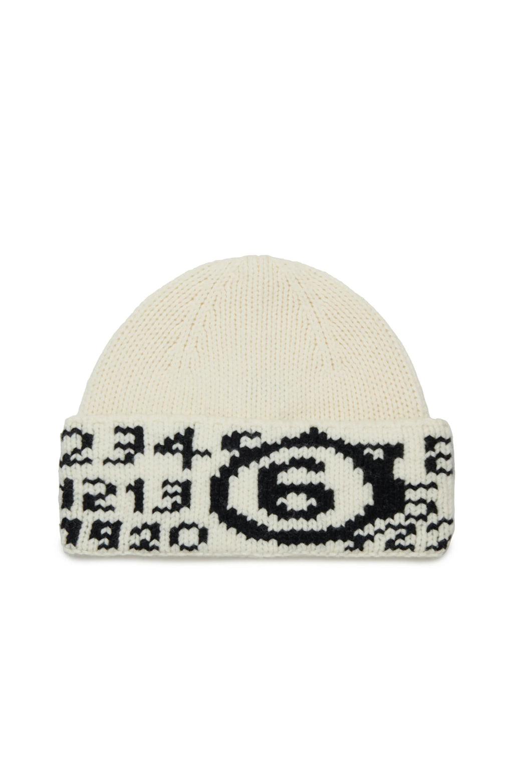 BERRETTO IN LANA PANNA CON LOGO NUMERICO MAISON MARGIELA - Angel Luxury