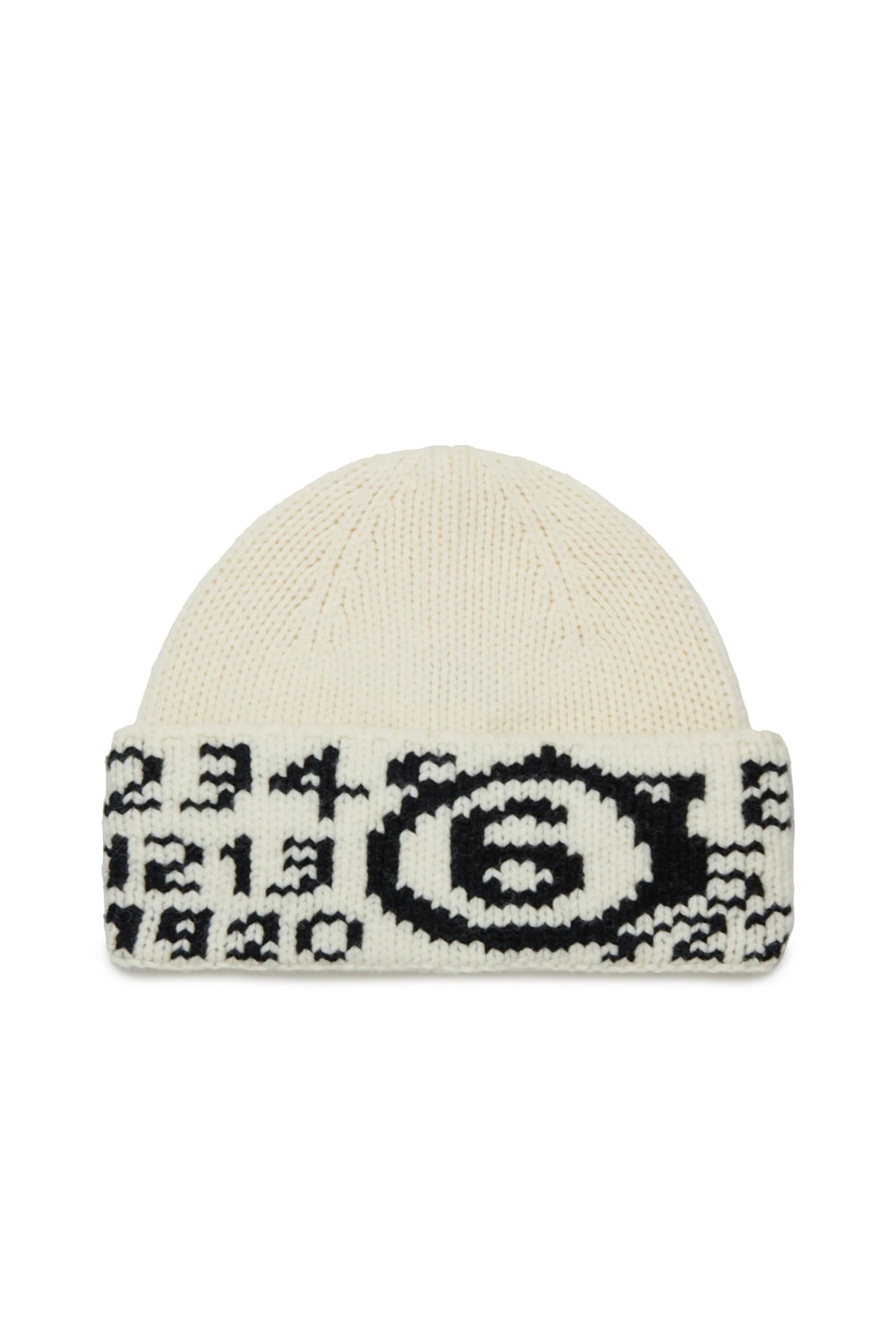 BERRETTO IN LANA PANNA CON LOGO NUMERICO MAISON MARGIELA - Angel Luxury