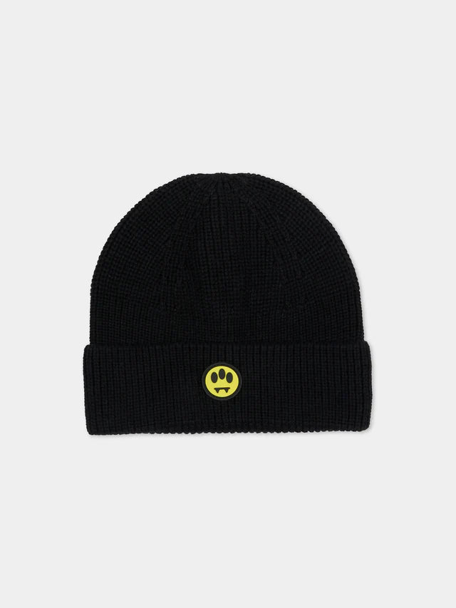 BERRETTO NERO CON LOGO SMILE GOMMATO BARROW - Angel Luxury