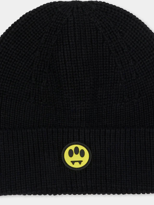 BERRETTO NERO CON LOGO SMILE GOMMATO BARROW - Angel Luxury