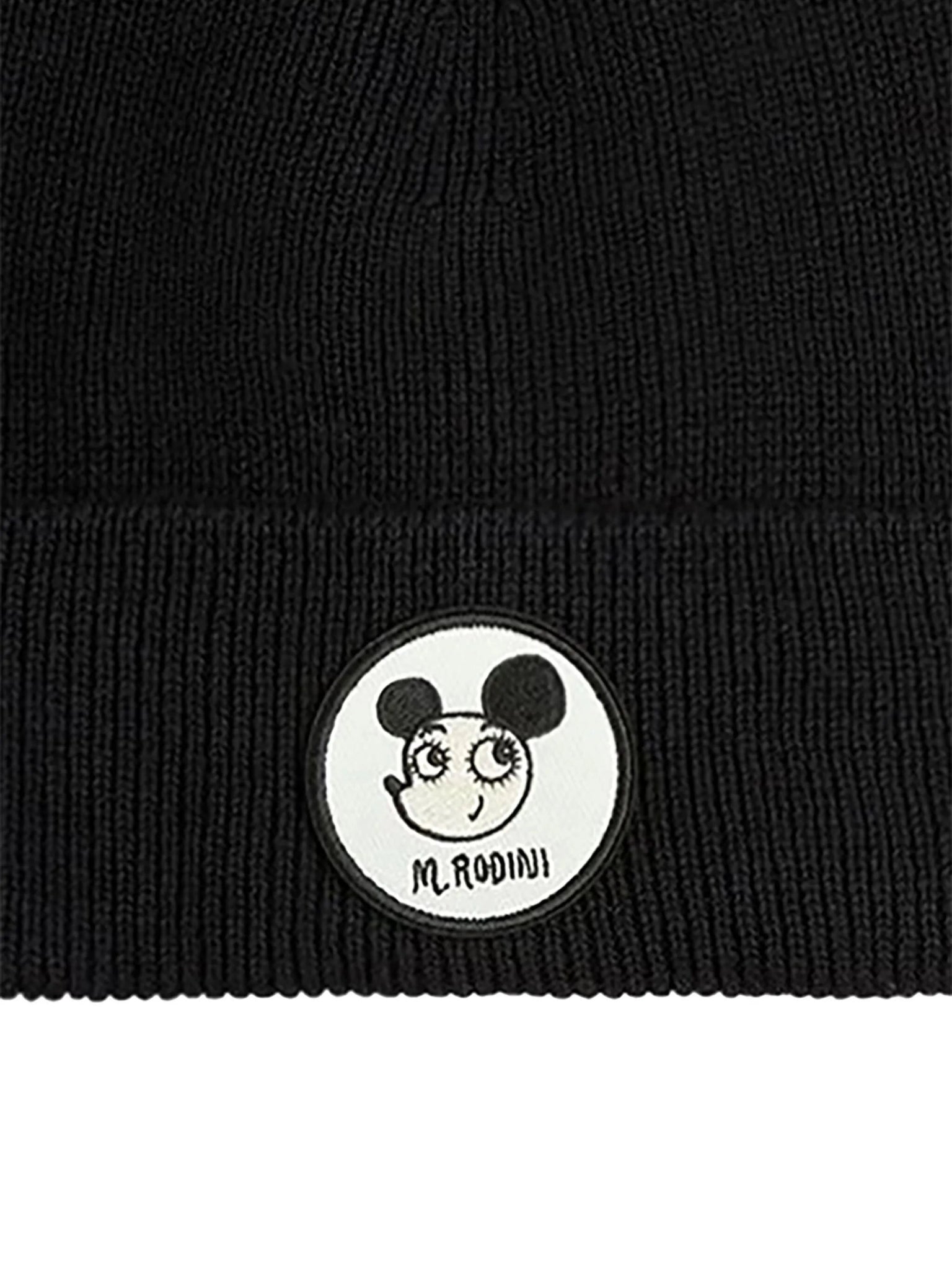 BERRETTO NERO CON TOPOLINO DI MINI RODINI - Angel Luxury