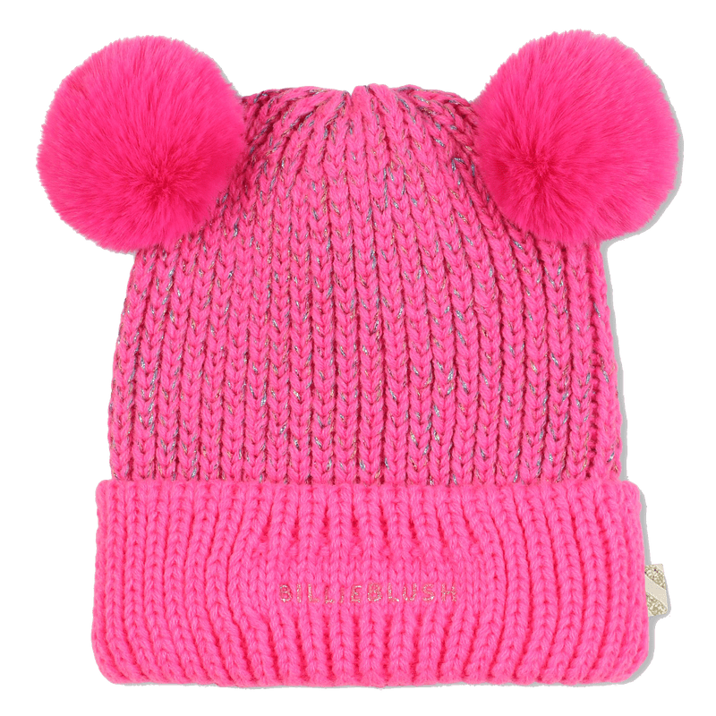 BERRETTO ROSA IN LANA CON DUE POMPON BILLIEBLUSH - Angel Luxury