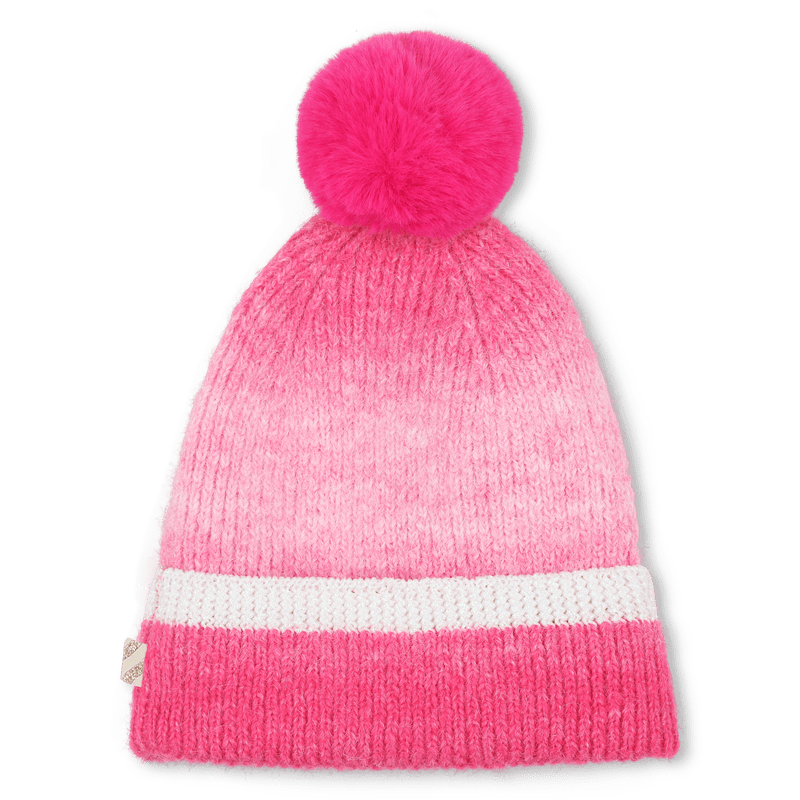 BERRETTO ROSA SFUMATO CON POMPON LOGO IN GOMMA BILLIEBLUSH - Angel Luxury