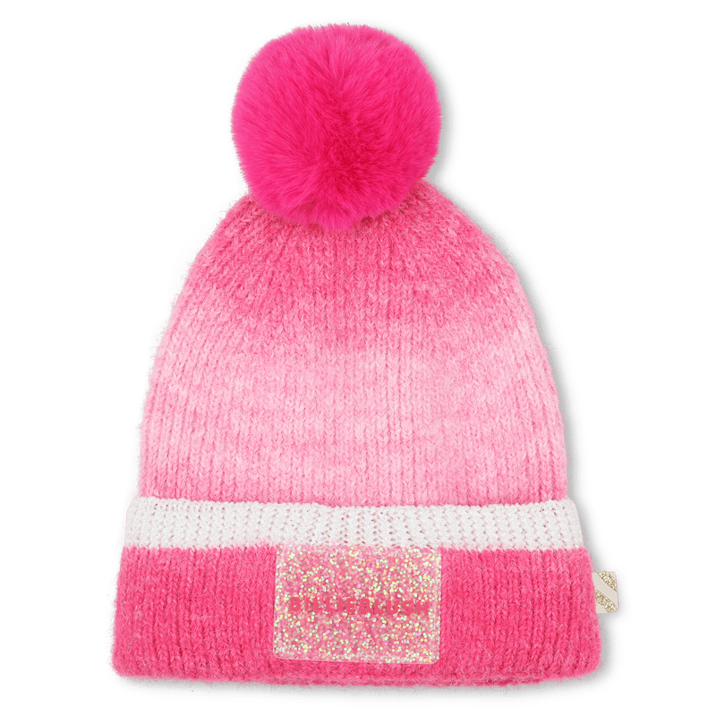 BERRETTO ROSA SFUMATO CON POMPON LOGO IN GOMMA BILLIEBLUSH - Angel Luxury