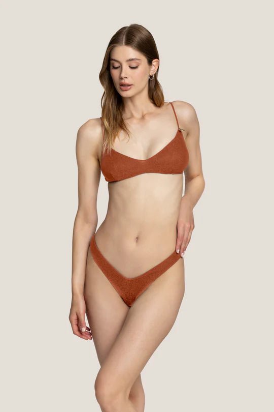 BIKINI BRONZO CON TOP E SLIP A V 4GIVENESS - Angel Luxury