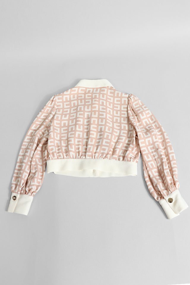 Blusa labirinto Elisabella Franchi rosa e crema - Angel Luxury