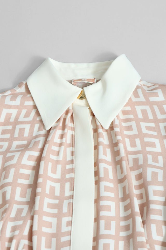 Blusa labirinto Elisabella Franchi rosa e crema - Angel Luxury