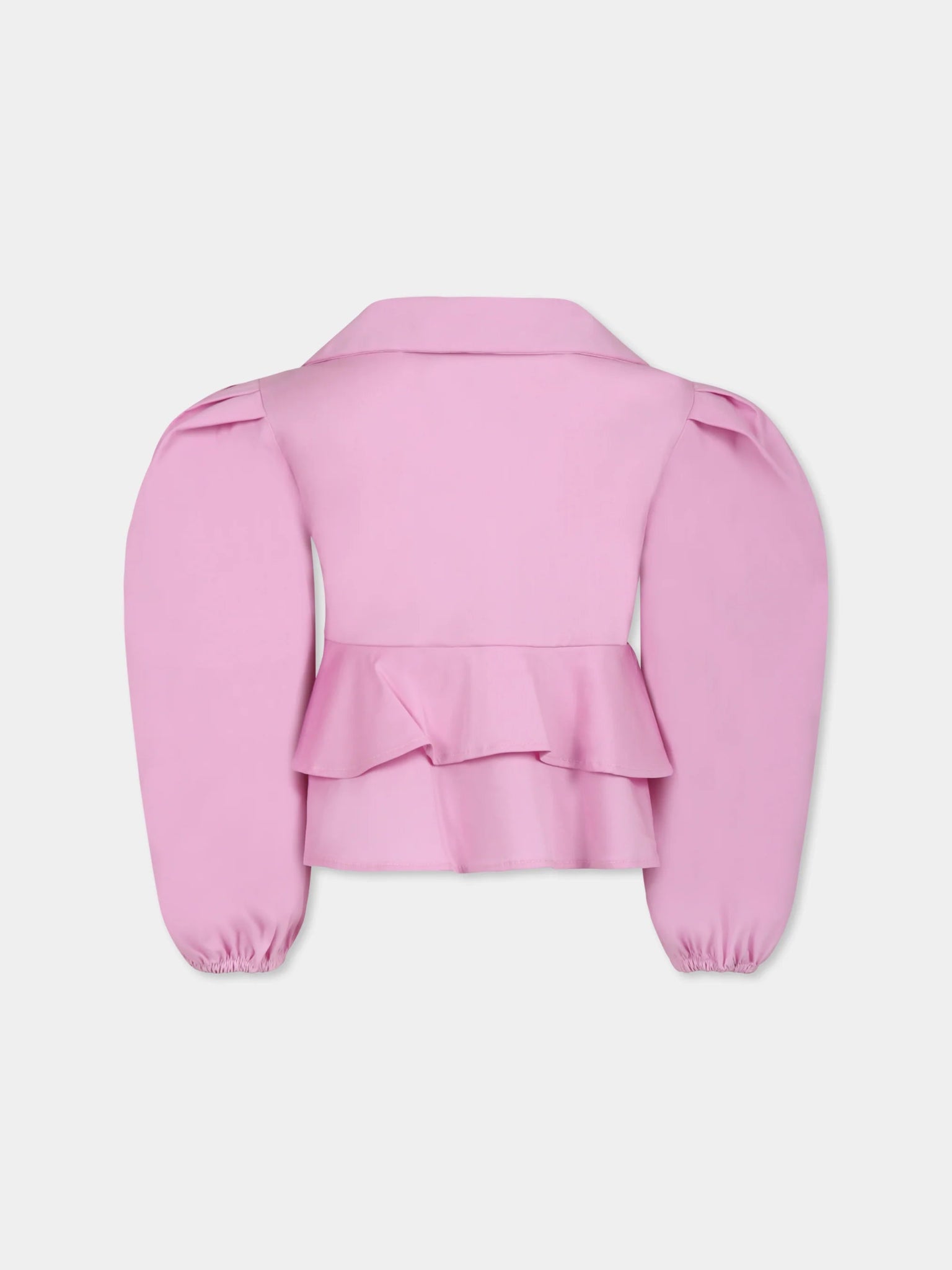 BLUSA ROSA CON FIOCCHI CON LOGO NERO MSGM - Angel Luxury