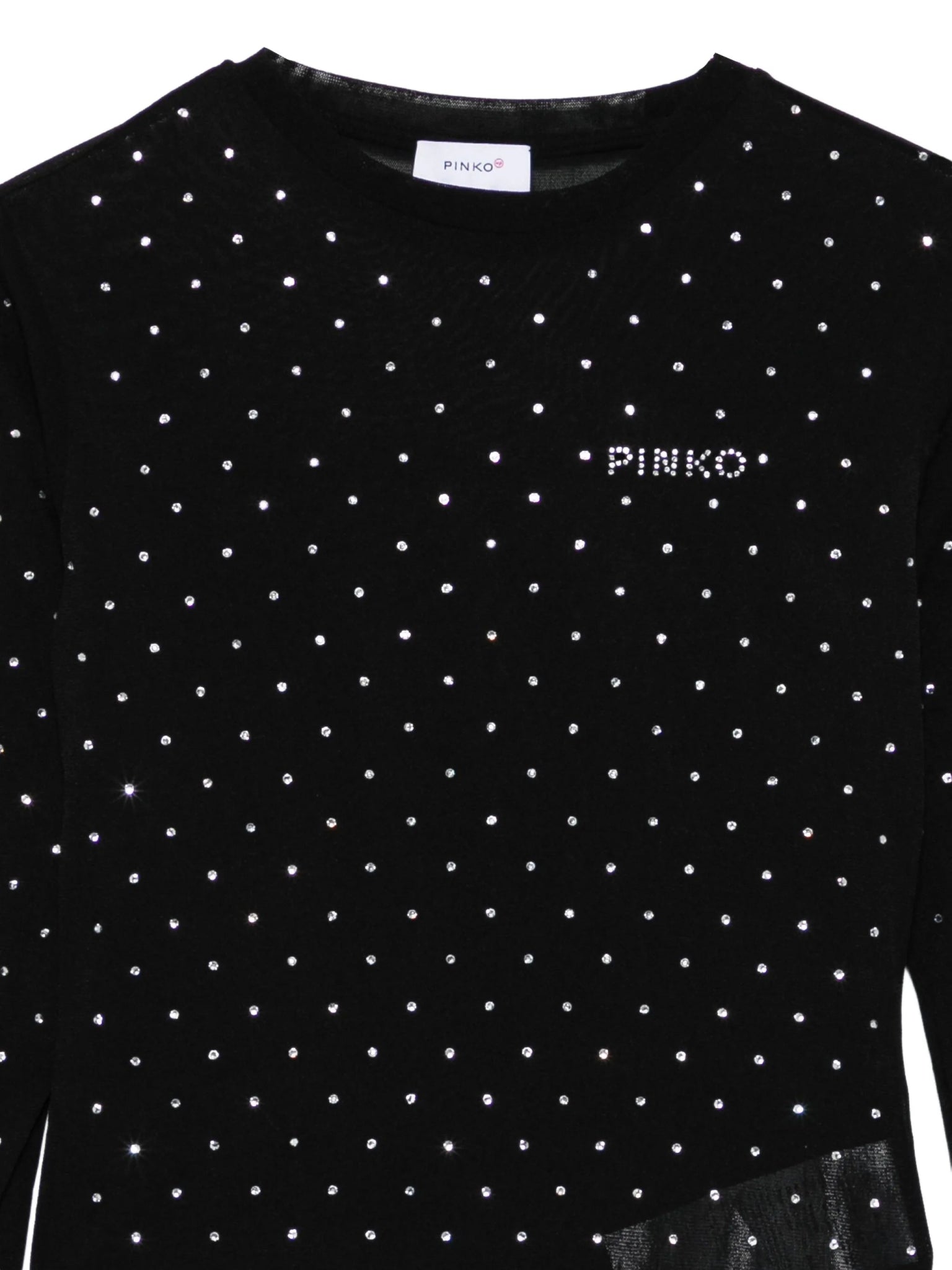 BODY NERO CON STRASS LOGO PINKO - Angel Luxury