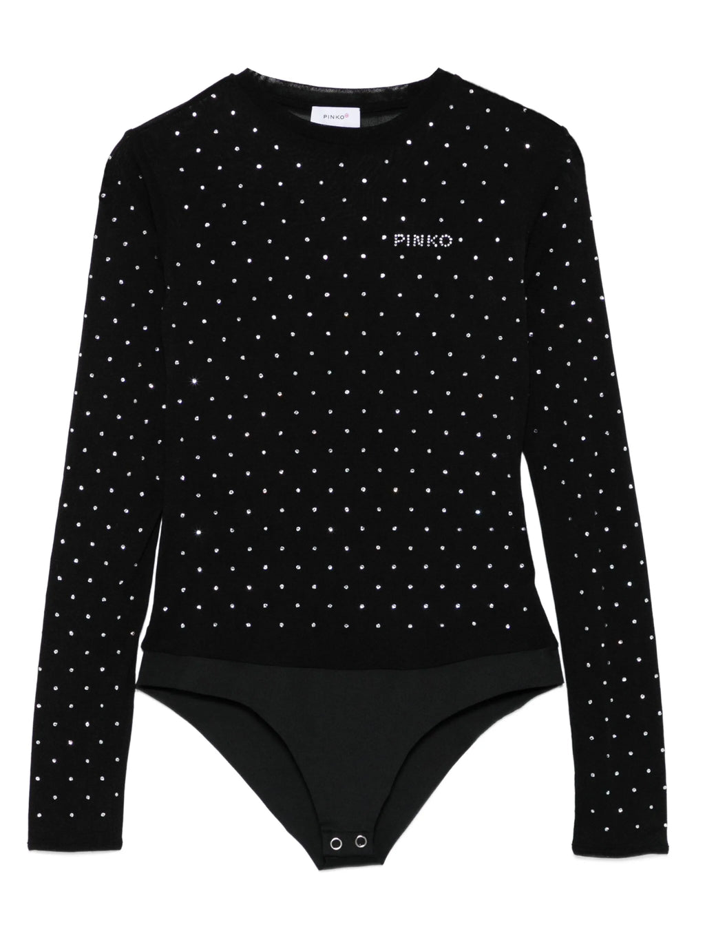 BODY NERO CON STRASS LOGO PINKO - Angel Luxury