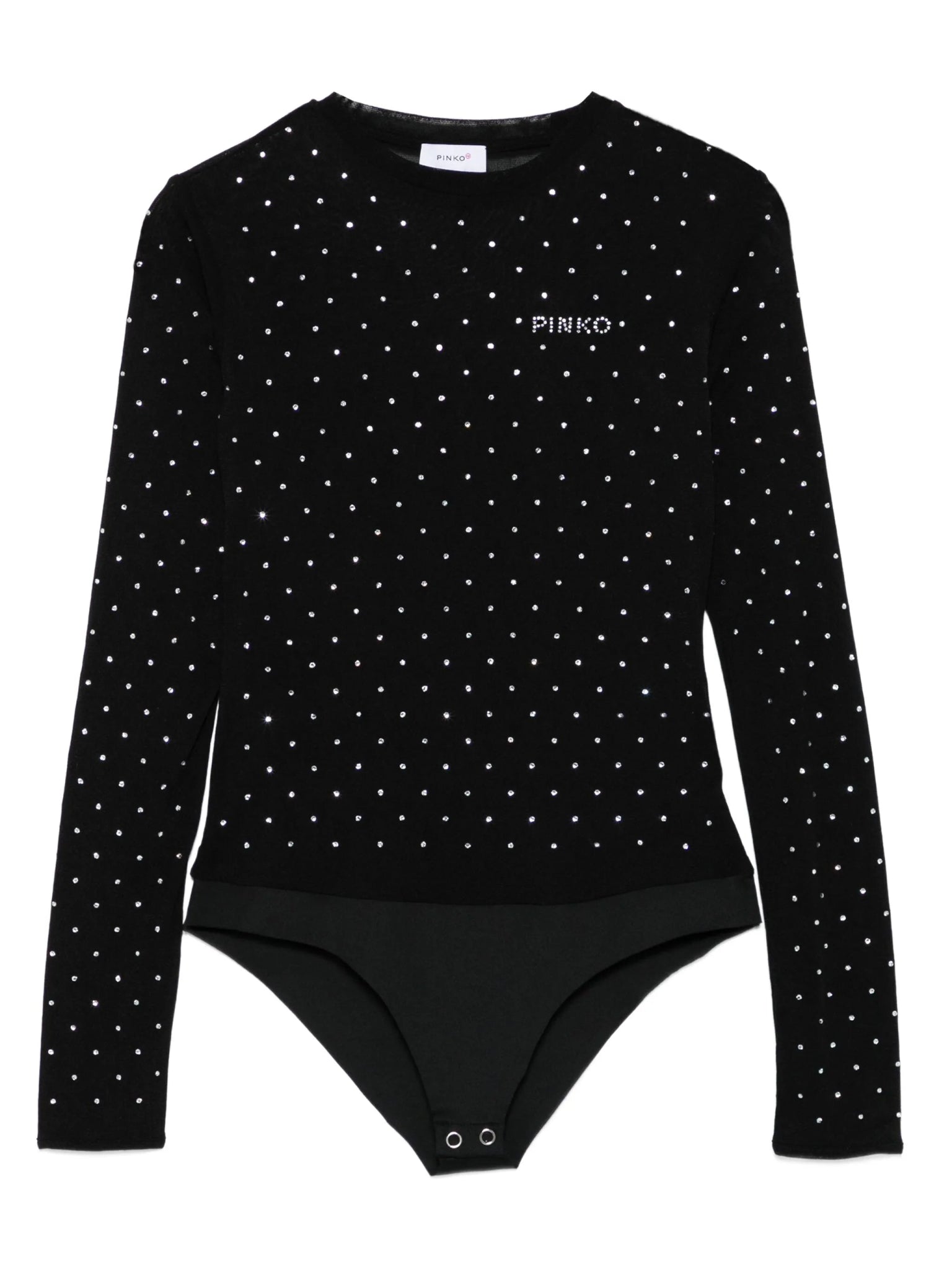 BODY NERO CON STRASS LOGO PINKO - Angel Luxury