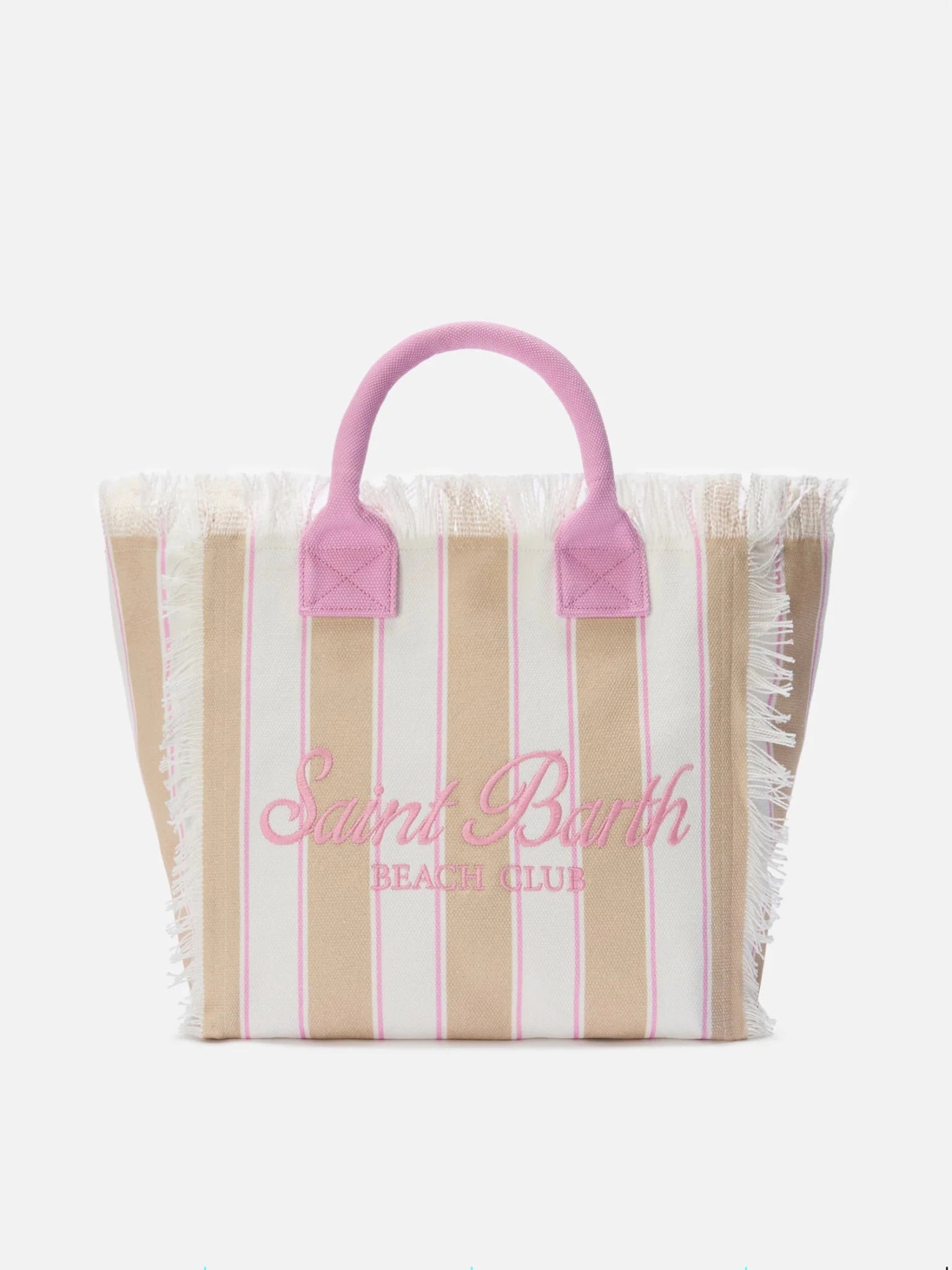 BORSA A RIGHE BEIGE BIANCO ROSA MC2 SAINT BARTH - Angel Luxury