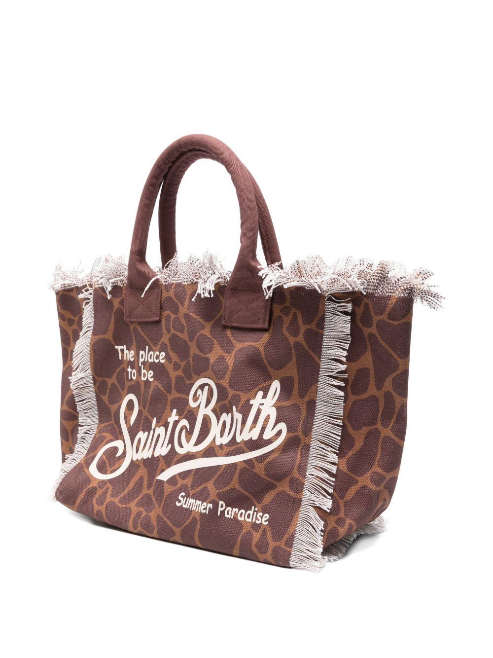 BORSA ANIMALIER CON LOGO BIANCO MC2 SAINT BARTH - Angel Luxury