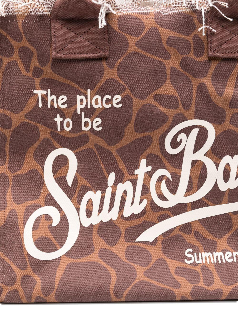 BORSA ANIMALIER CON LOGO BIANCO MC2 SAINT BARTH - Angel Luxury