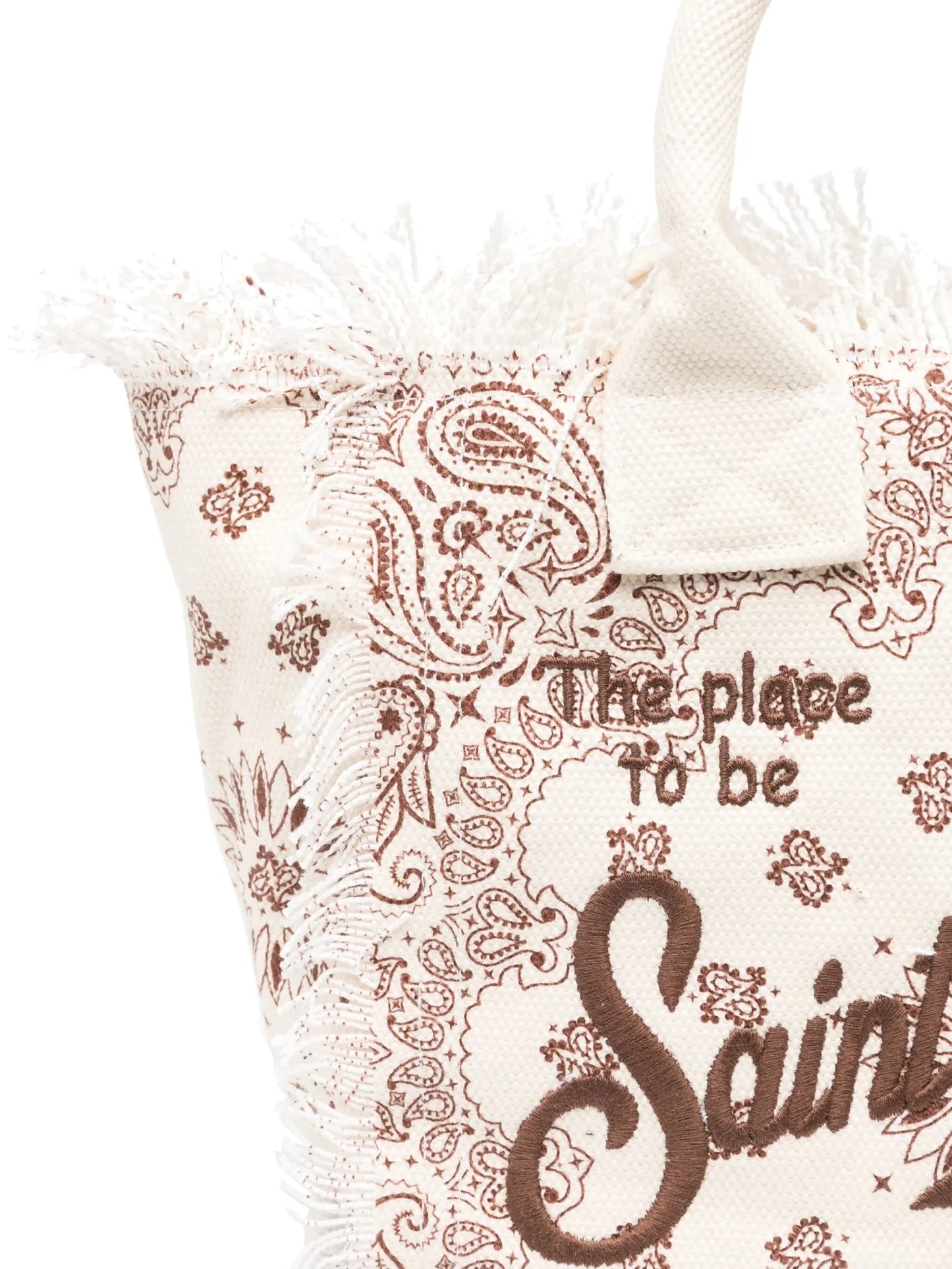BORSA BEIGE CON STAMPA GRAFICA ALL - OVER MC2 SAINT BARTH - Angel Luxury