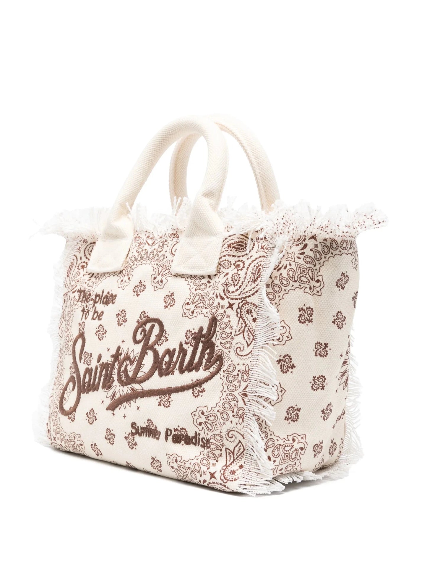 BORSA BEIGE CON STAMPA GRAFICA ALL - OVER MC2 SAINT BARTH - Angel Luxury
