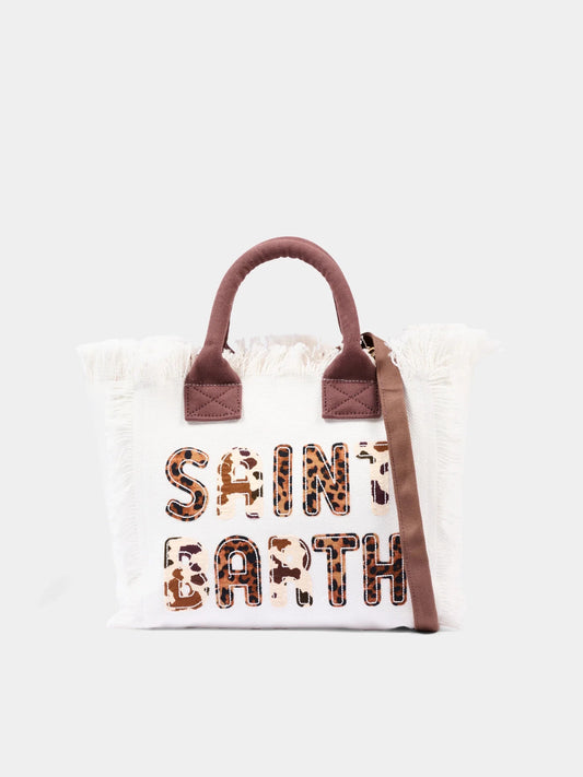 BORSA BIANCA CON LOGO ANIMALIER MC2 SAINT BARTH - Angel Luxury