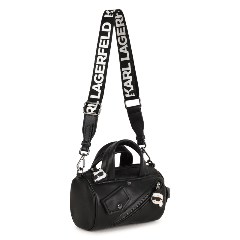 BORSA CON TRACOLLA NERA CON LOGO BIANCO KARL LAGERFELD - Angel Luxury