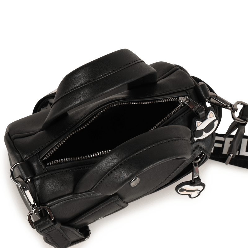 BORSA CON TRACOLLA NERA CON LOGO BIANCO KARL LAGERFELD - Angel Luxury