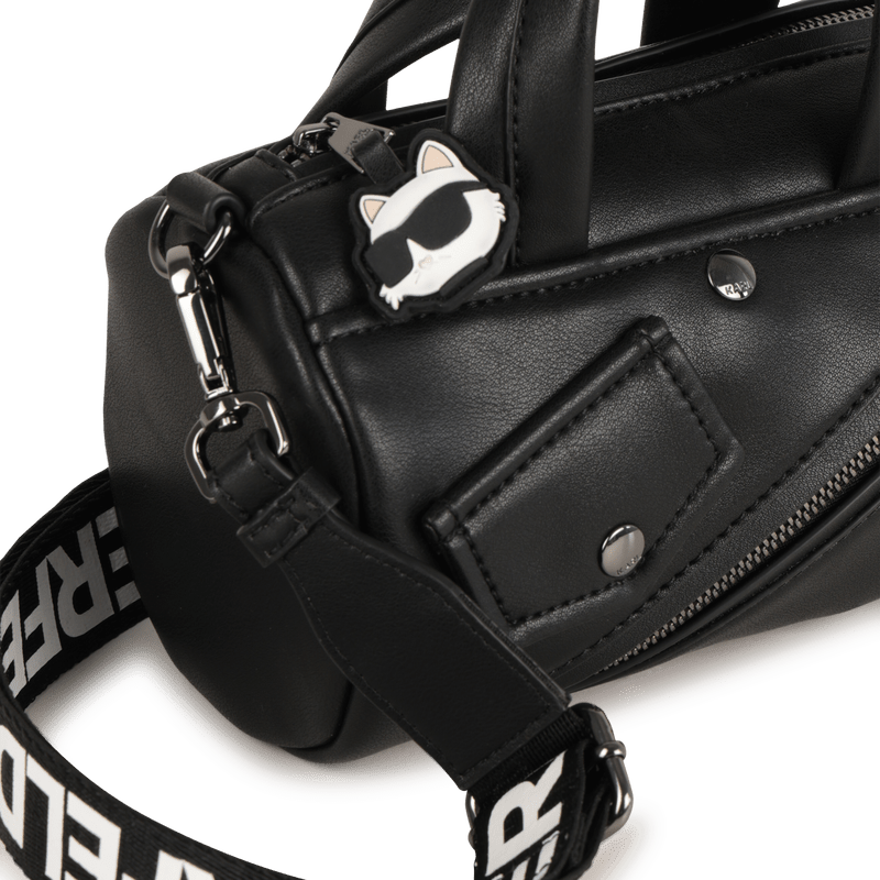 BORSA CON TRACOLLA NERA CON LOGO BIANCO KARL LAGERFELD - Angel Luxury