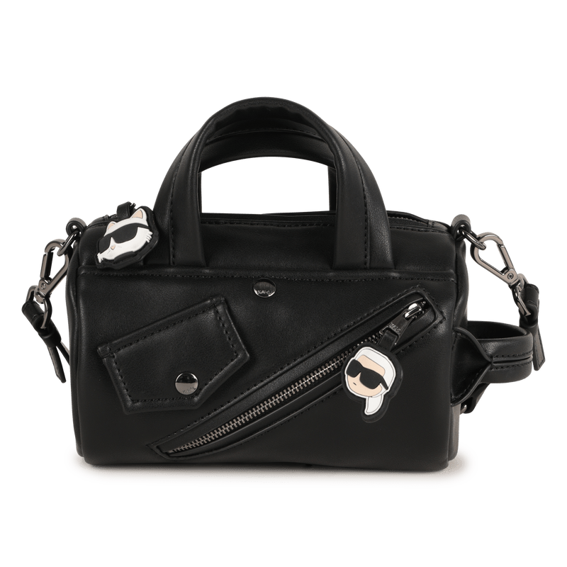 BORSA CON TRACOLLA NERA CON LOGO BIANCO KARL LAGERFELD - Angel Luxury