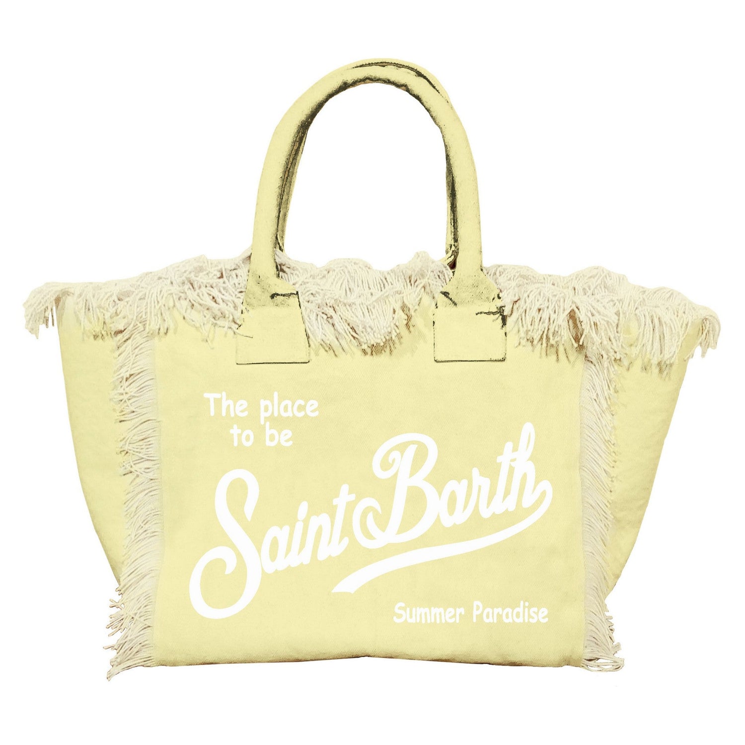 BORSA GIALLA CON LOGO BIANCO MC2 SAINT BARTH - Angel Luxury