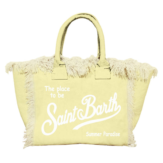 BORSA GIALLA CON LOGO BIANCO MC2 SAINT BARTH - Angel Luxury
