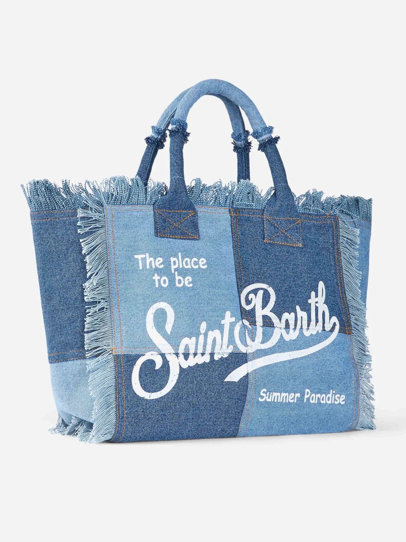 BORSA IN DENIM PATCHWORK MC2 SAINT BARTH - Angel Luxury