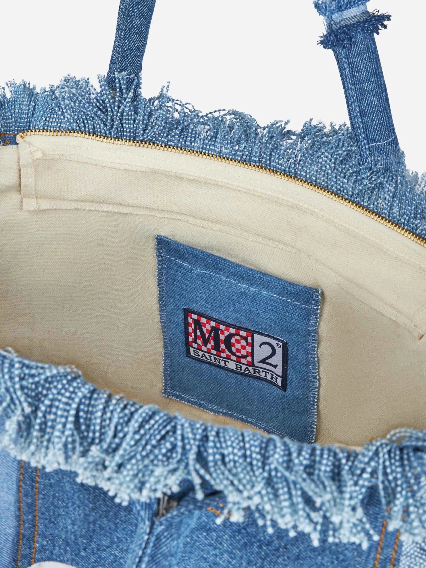 BORSA IN DENIM PATCHWORK MC2 SAINT BARTH - Angel Luxury