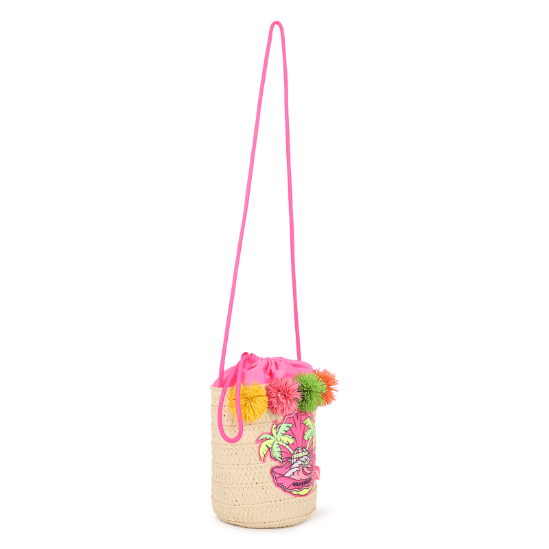 BORSA IN PAGLIA A CILINDRO CON PALME BILLIEBLUSH - Angel Luxury