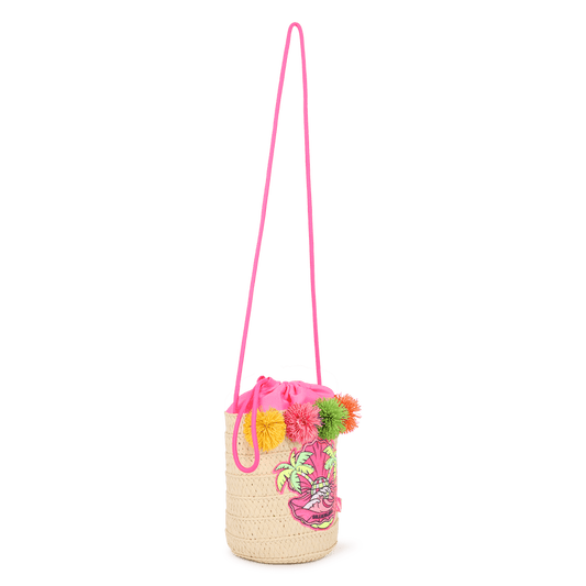 BORSA IN PAGLIA A CILINDRO CON PALME BILLIEBLUSH - Angel Luxury