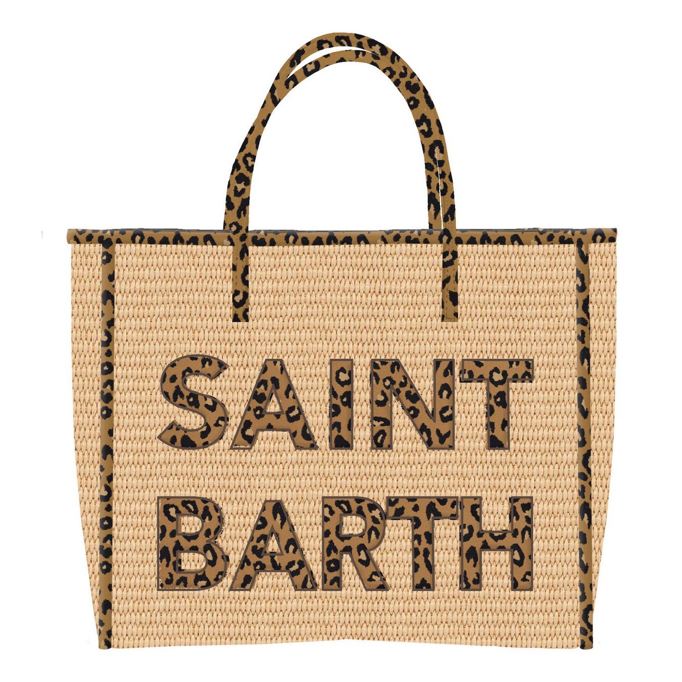 BORSA IN PAGLIA CON BORDI E LOGO MACULATI MC2 SAINT BARTH - Angel Luxury