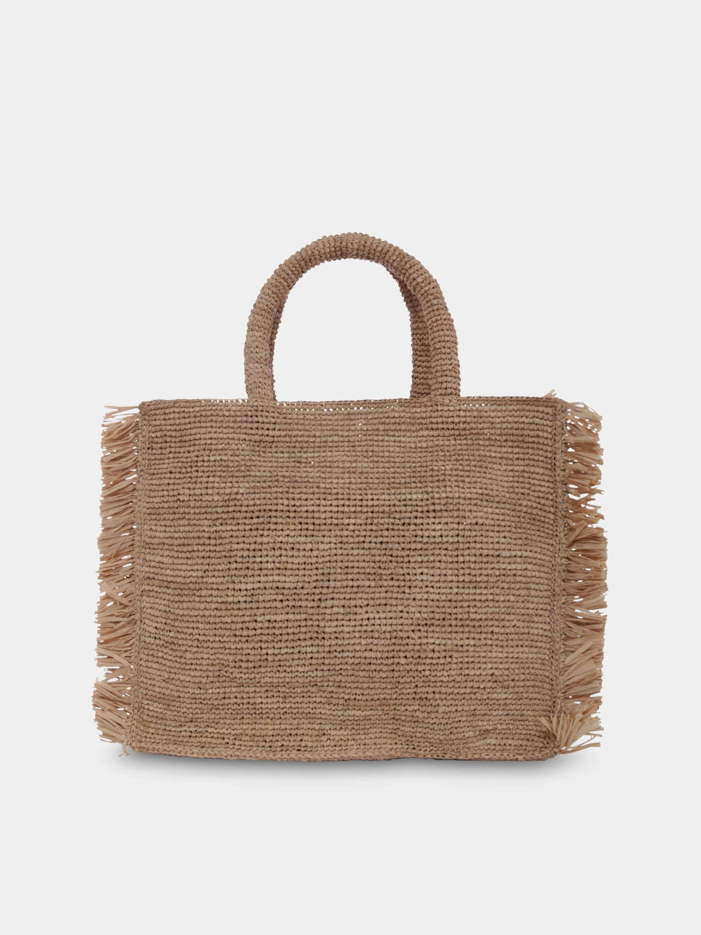 BORSA IN PAGLIA CON FRANGE BEIGE MC2 SAINT BARTH - Angel Luxury