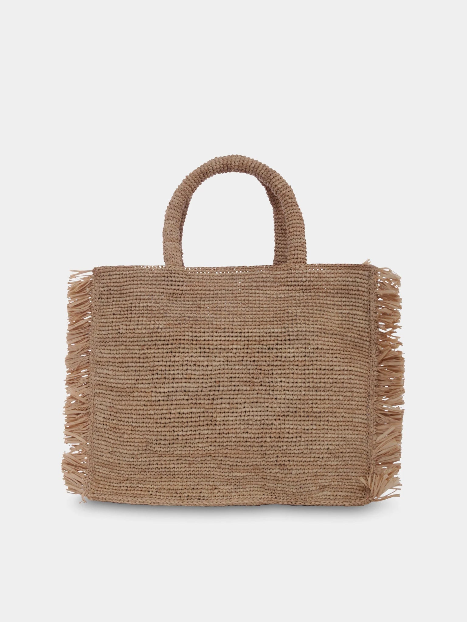 BORSA IN PAGLIA CON FRANGE BEIGE MC2 SAINT BARTH - Angel Luxury