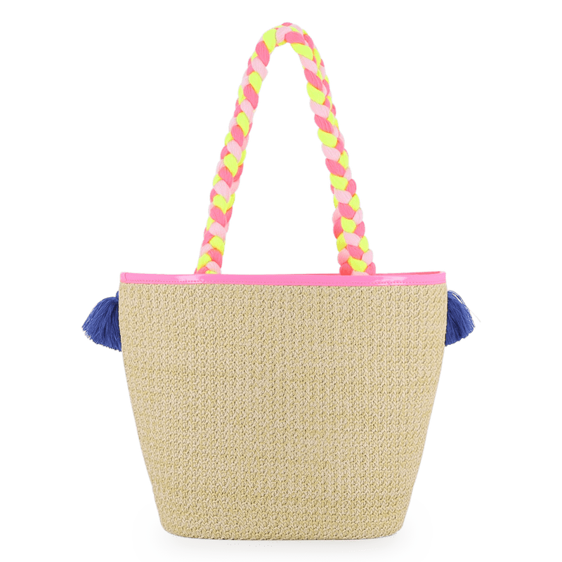BORSA IN PAGLIA CON SCRITTA LOVE MULTICOLOR BILLIEBLUSH - Angel Luxury