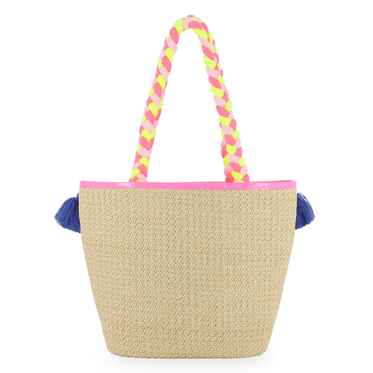 BORSA IN PAGLIA CON SCRITTA LOVE MULTICOLOR BILLIEBLUSH - Angel Luxury