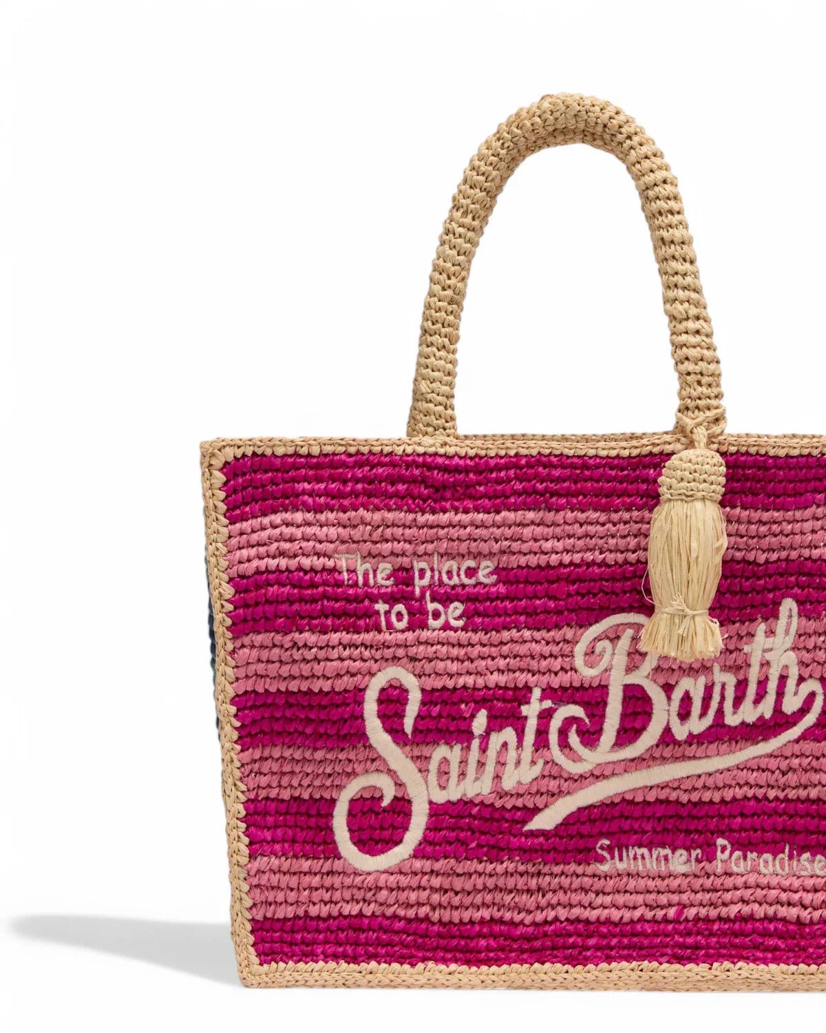 BORSA IN PAGLIA MULTICOLOR A RIGHE MC2 SAINT BARTH - Angel Luxury
