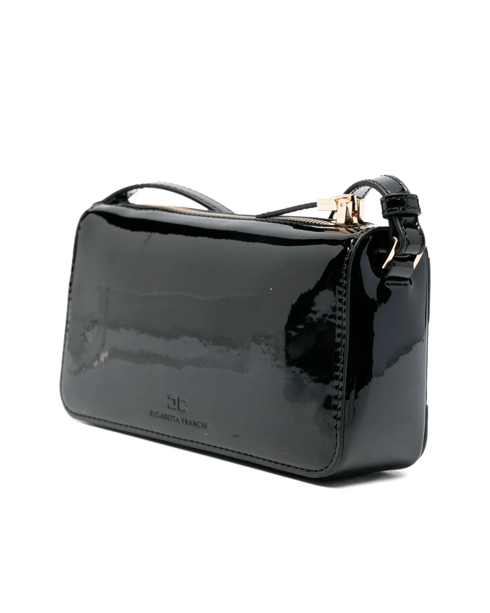 BORSA IN VERNICE NERA ELISABETTA FRANCHI - Angel Luxury