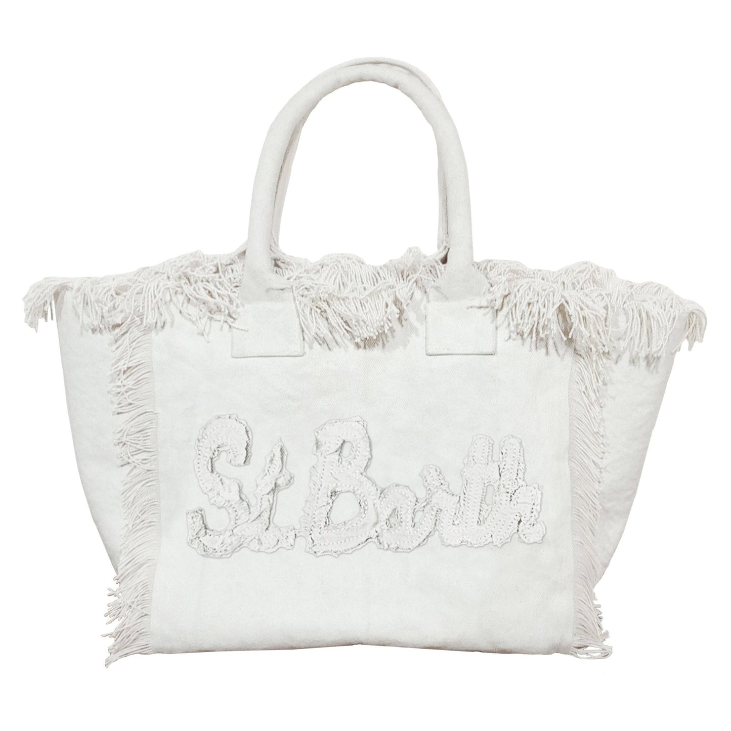 BORSA MC2 SAINT BARTH BIANCA CON LOGO IN RILIEVO BIANCO - Angel Luxury