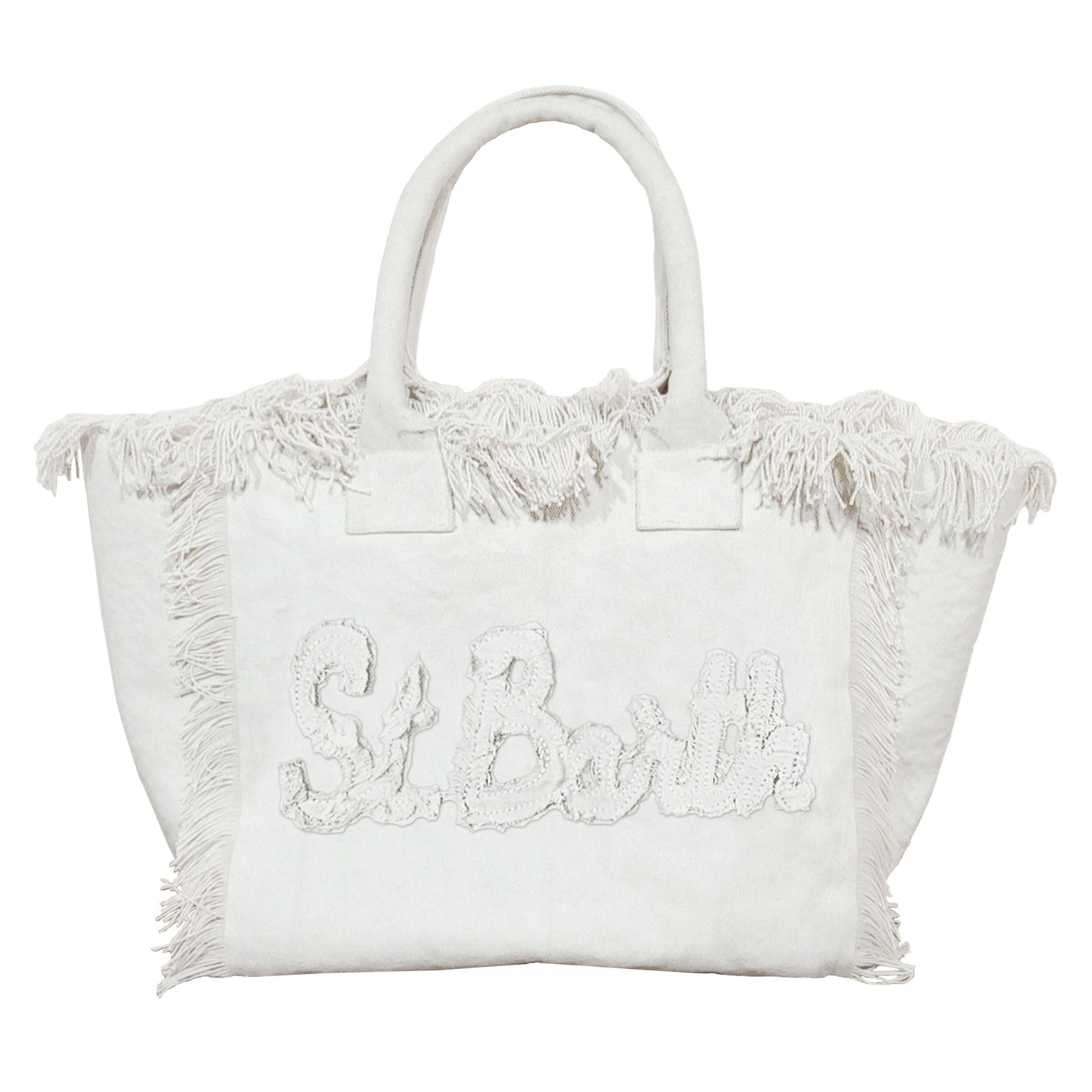 BORSA MC2 SAINT BARTH BIANCA CON LOGO IN RILIEVO BIANCO - Angel Luxury