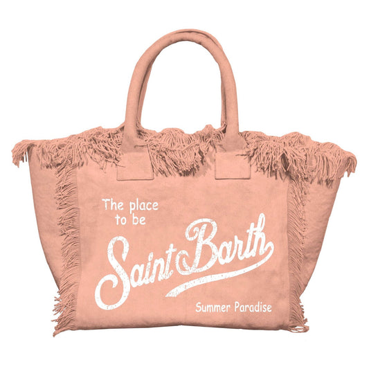 BORSA MC2 SAINT BARTH IN CANVAS COLOR SALMONE CON LOGO BIANCO - Angel Luxury