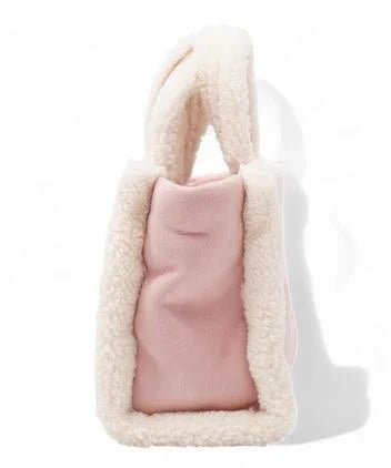 BORSA MINI ROSA IN CAMOSCIO CON TEDDY LOGO BIANCO MC2 SAINT BARTH - Angel Luxury