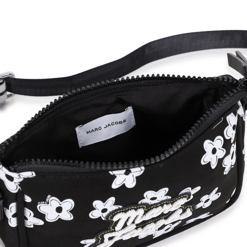 BORSA NERA CON STAMPA FLOREALE BIANCA CON LOGO MARC JACOBS - Angel Luxury