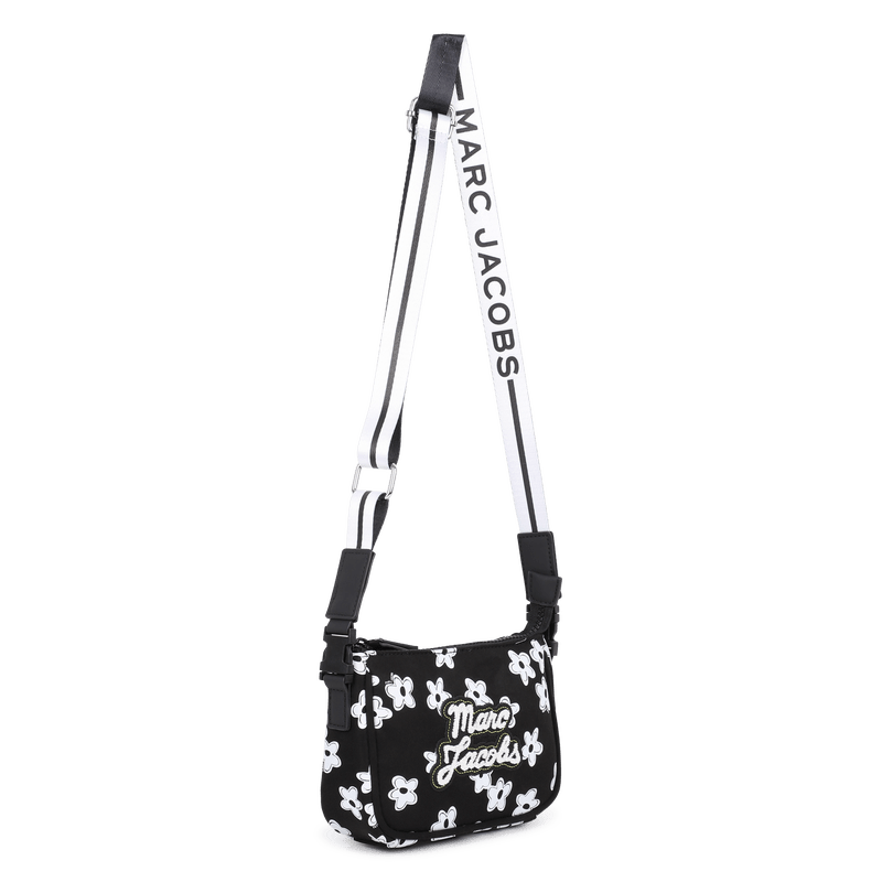 BORSA NERA CON STAMPA FLOREALE BIANCA CON LOGO MARC JACOBS - Angel Luxury