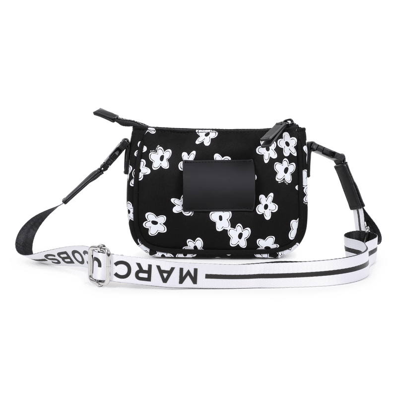 BORSA NERA CON STAMPA FLOREALE BIANCA CON LOGO MARC JACOBS - Angel Luxury