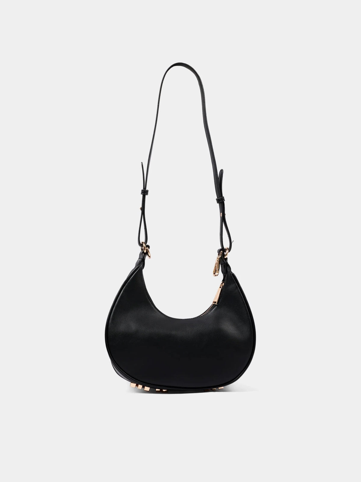 BORSA NERA CURVA LOGO IN ORO MSGM - Angel Luxury