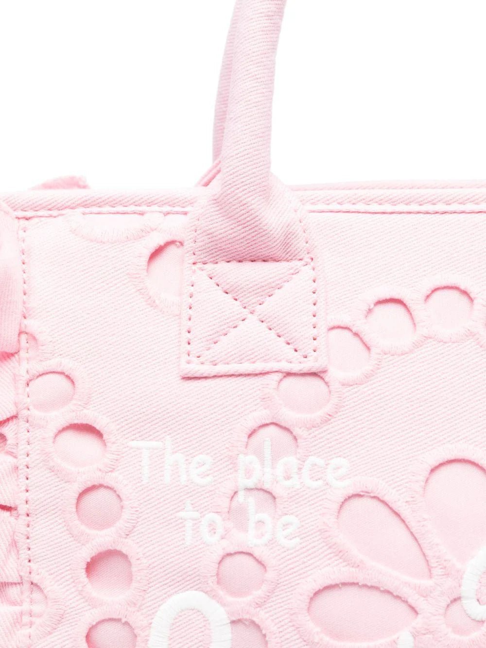 BORSA PIZZO SANGALLO ROSA CON LOGO BIANCO MC2 SAINT BARTH - Angel Luxury
