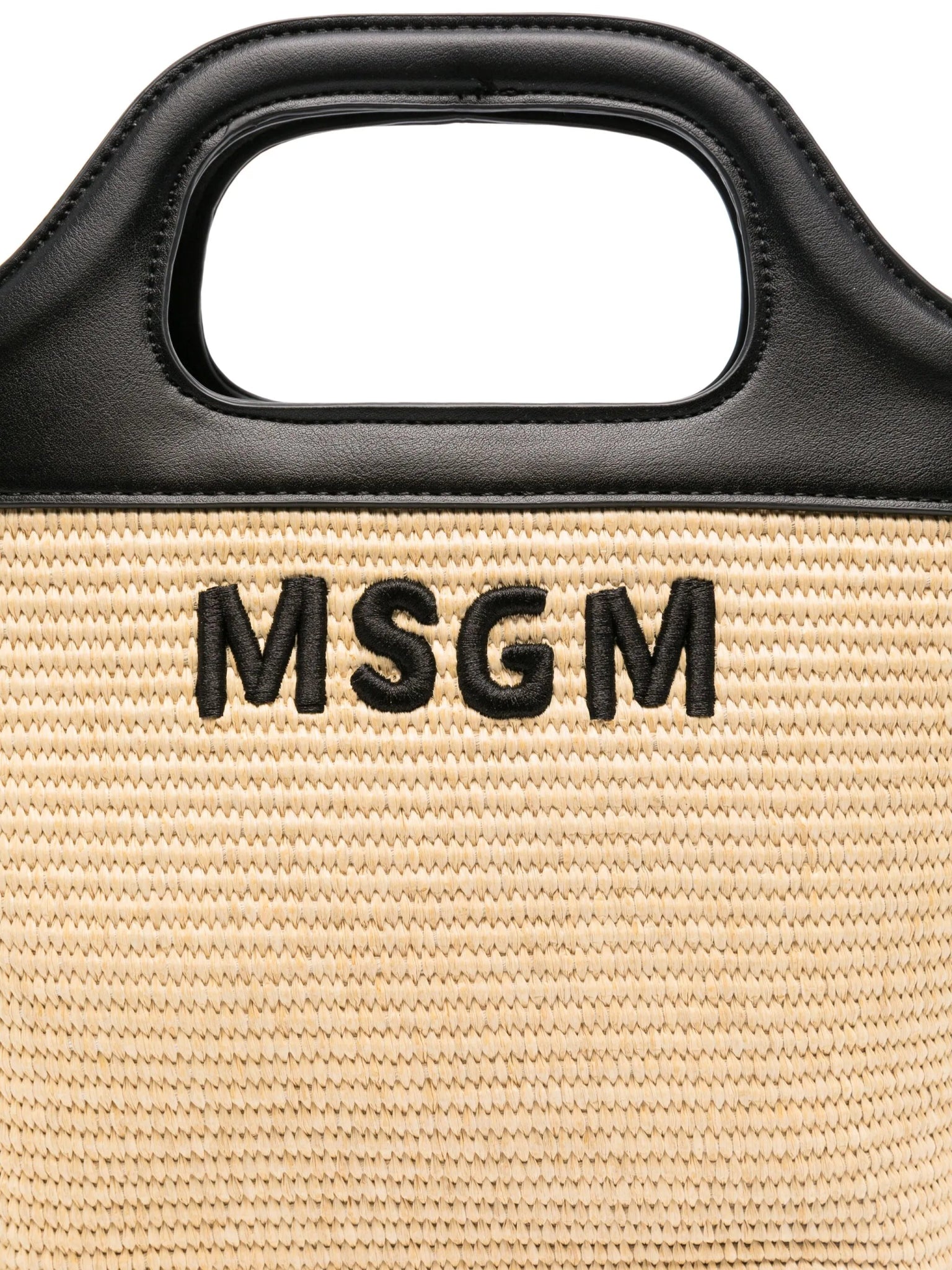 BORSA TOTE IN PAGLIA E NERA MSGM - Angel Luxury