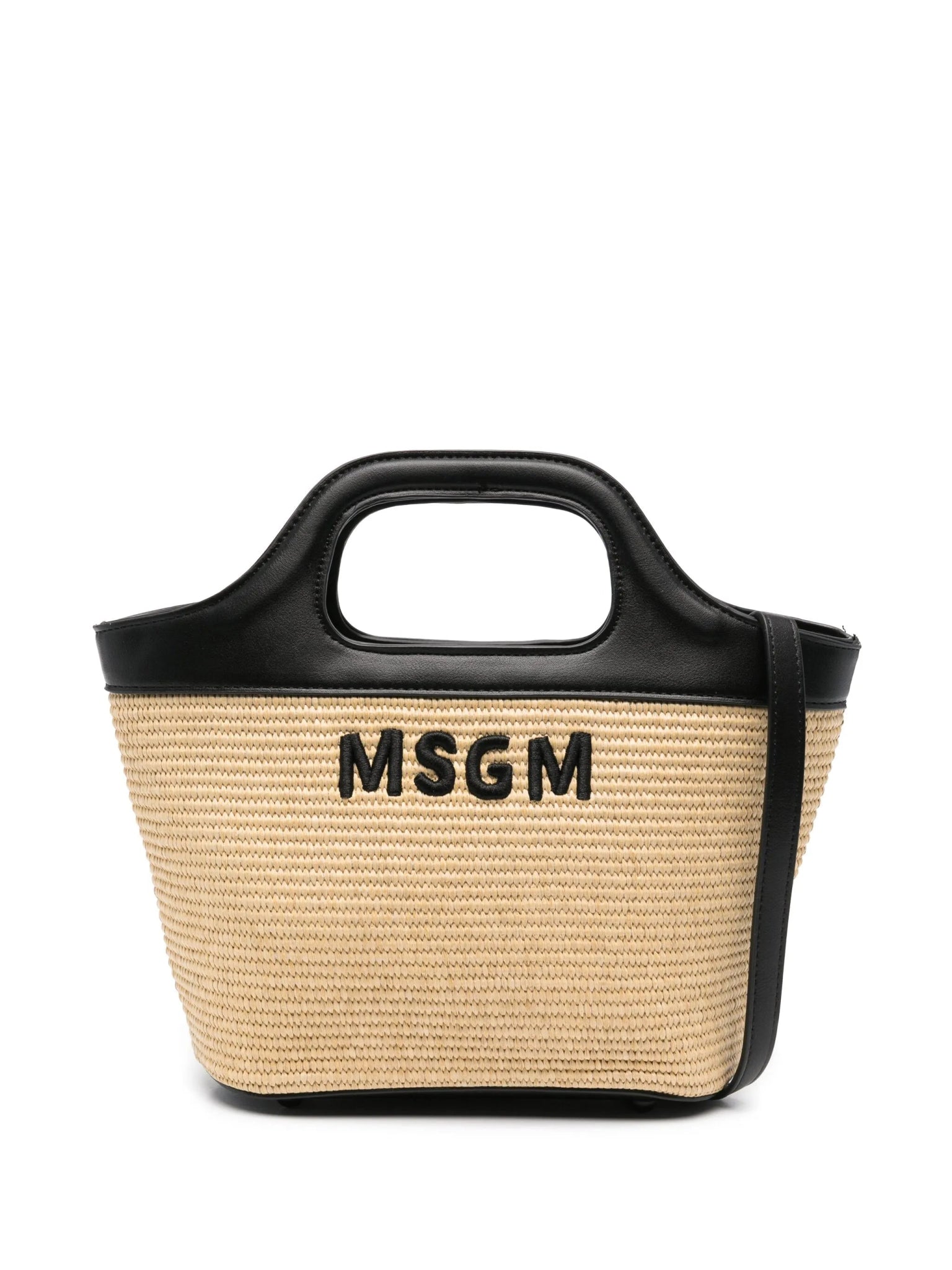BORSA TOTE IN PAGLIA E NERA MSGM - Angel Luxury